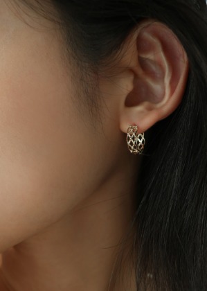 [싱글판매]14K gold one touch lace earring