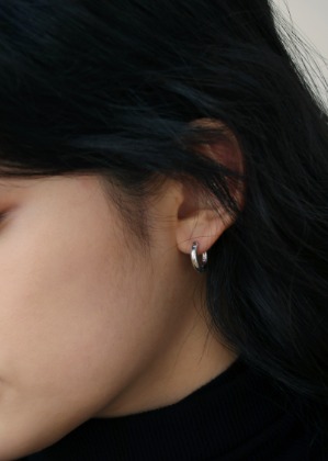 silver bold earring (원터치)