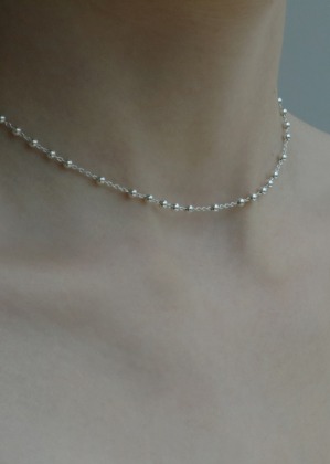 silver ball chain necklace(choker)