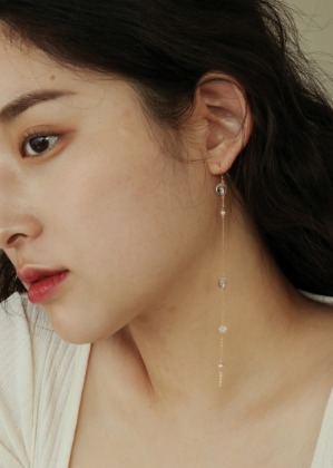 unbalanced mixed gemstone earring