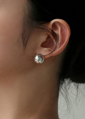 The ball silver earrings