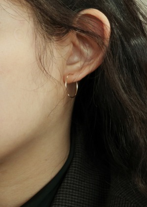 [당일출고] 14k gold 18mm pipe ring earring