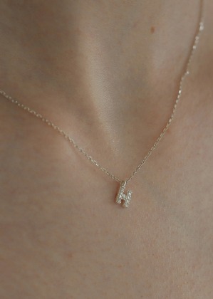 [당일발송] silver initial cubic necklace