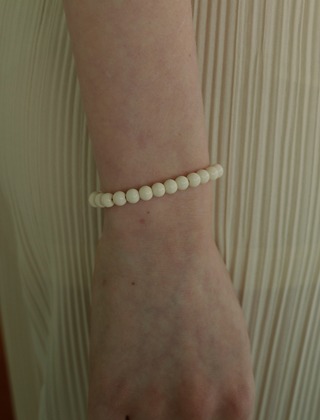 cream ball bracelet