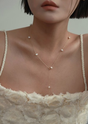 gold pearl drop necklace
