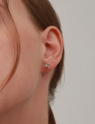 silver green spinel earring
