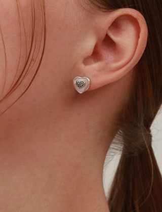 silver heart mp earring