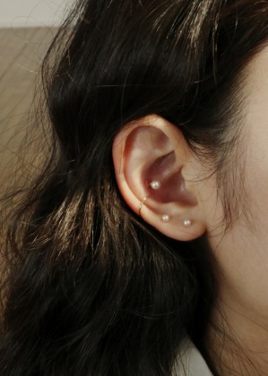 14k gold swarovski pearl earring