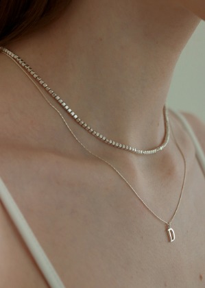 silver initial necklace