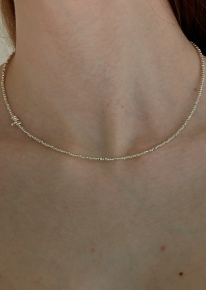 silver beads necklace