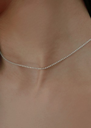 silver tennis necklace